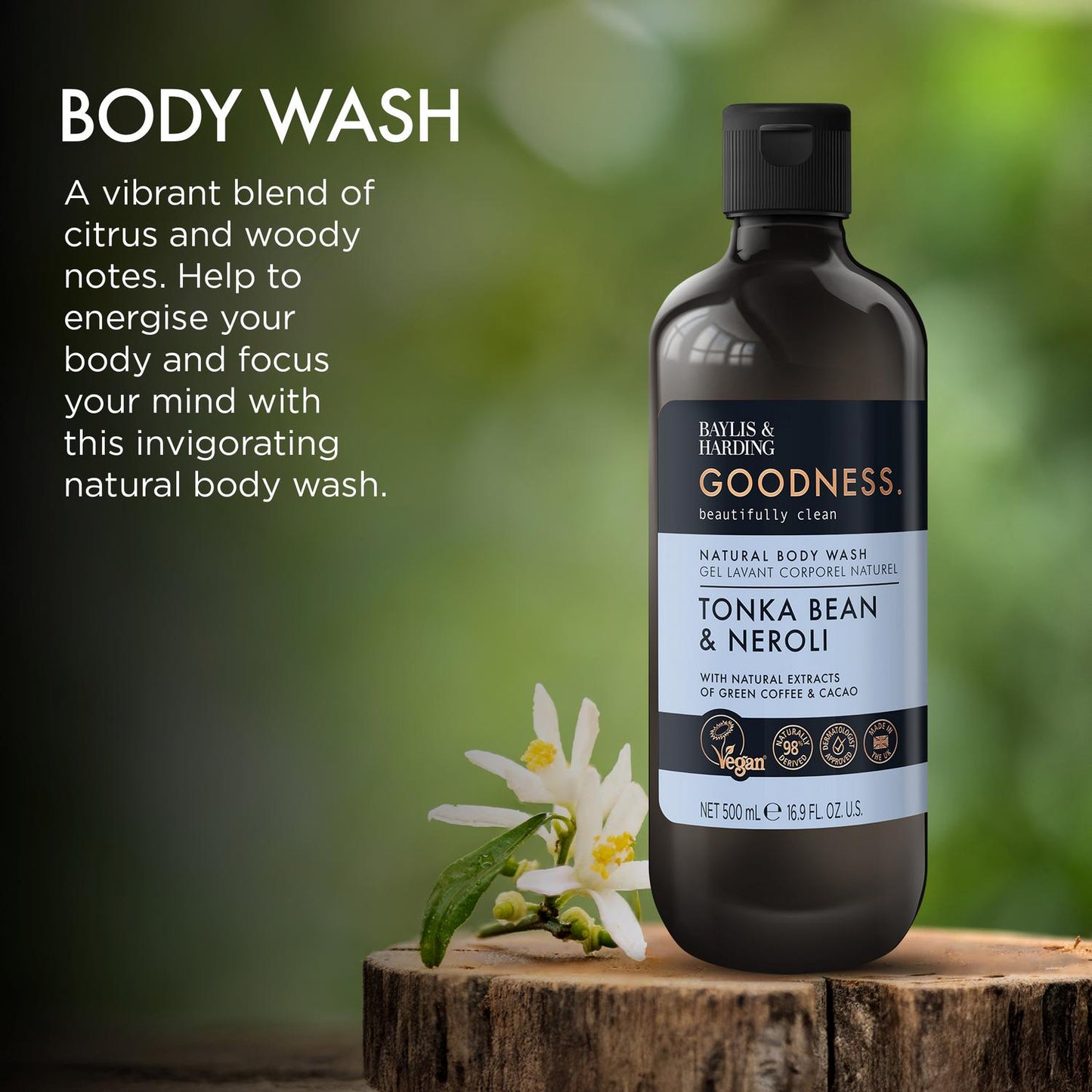 Baylis & Harding Goodness Tonka Bean & Neroli Natural Body Wash 500ml
