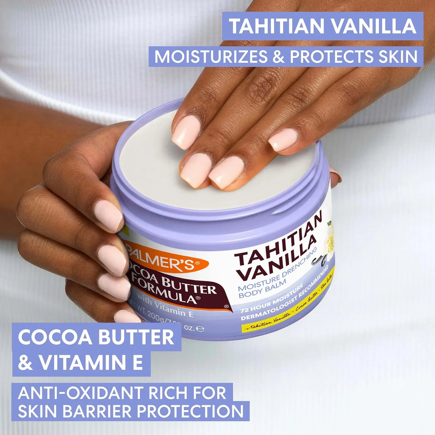 Palmer's Moisture Drenching Solid Hand and Body Lotion - Tahitian Vanilla - 7.25oz: Whole Body, Jar, Normal to Very Dry Skin
