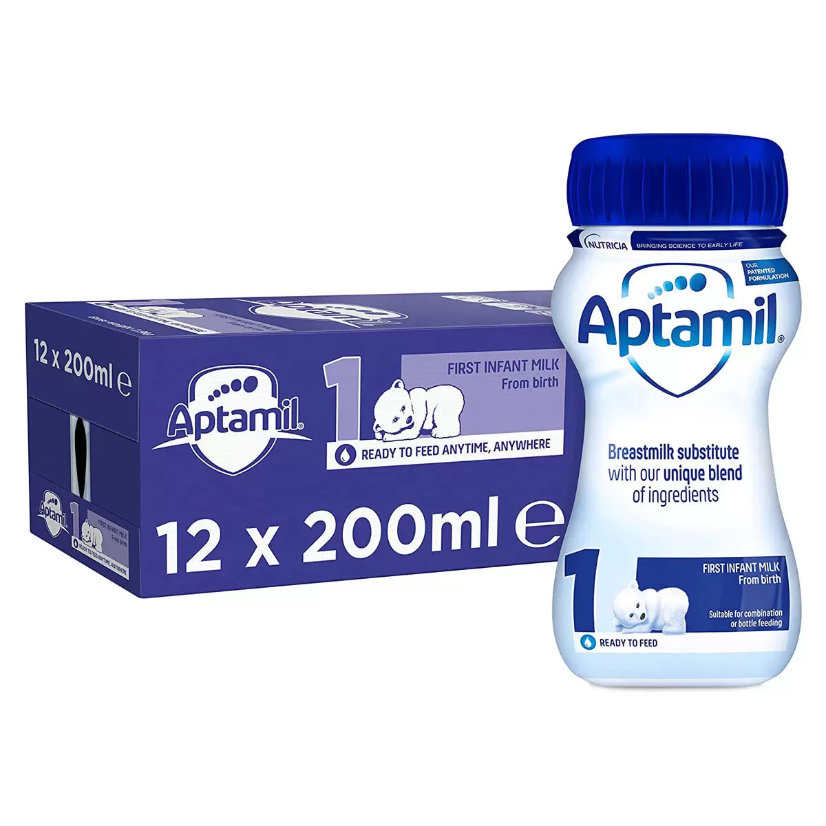 Aptamil Stage 1 Ready to Feed Infant Milk, 12 x 200ML