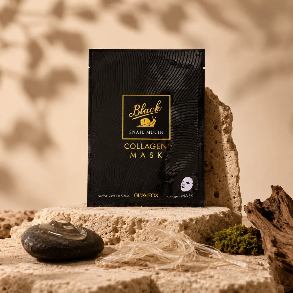 GLAMFOX Black Snail Mucin Collagen Mask 23 ml