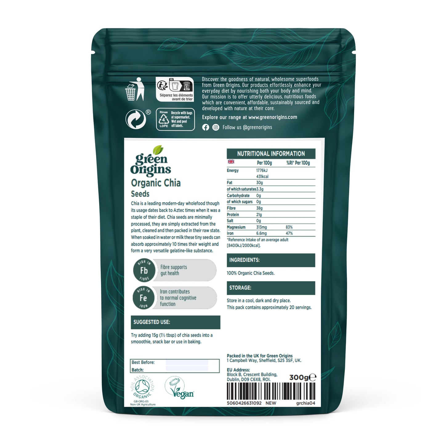 Green Origins Organic Chia Seeds 300G