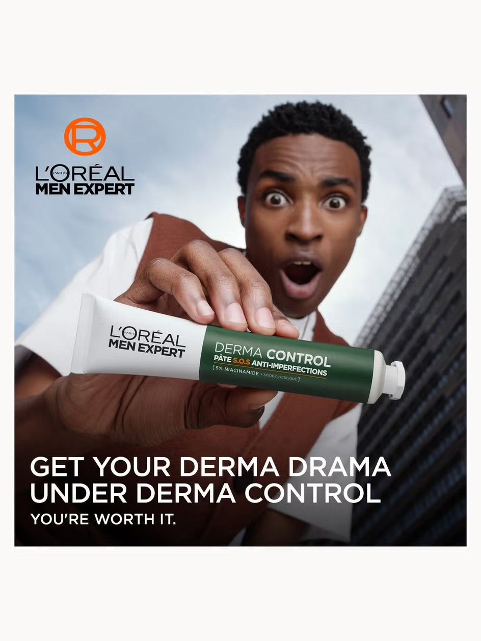 L'ORÉAL MEN EXPERT DERMA CONTROL S.O.S PIMPLE PASTE WITH 5% NIACINAMIDE + GLYCOLIC ACID 45ML