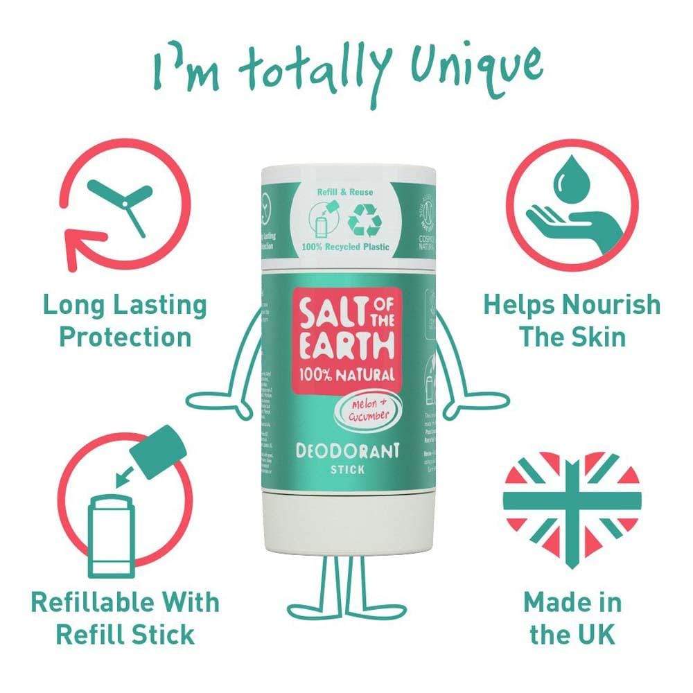 Melon & Cucumber Natural Deodorant Stick 84G