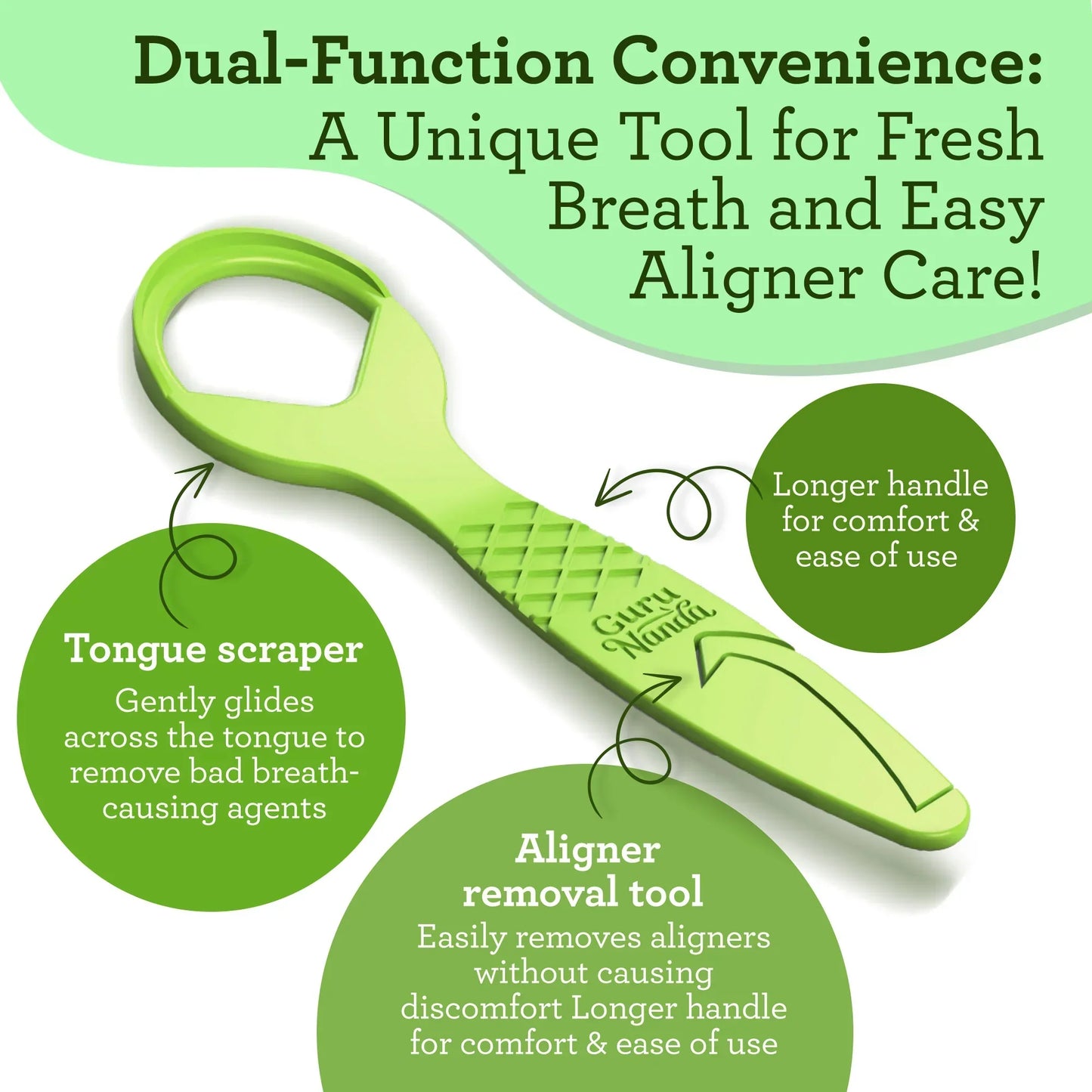 Guru Nanda - ULTIMATE DUAL FUNCTION TONGUE SCRAPER WITH ALIGNER REMOVER - 40 CT