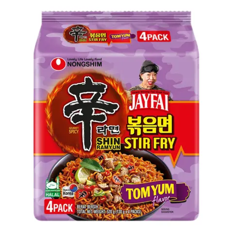 Nongshim Shin Stir Fry Tom Yum Ramyun (Halal) 4 x 130G