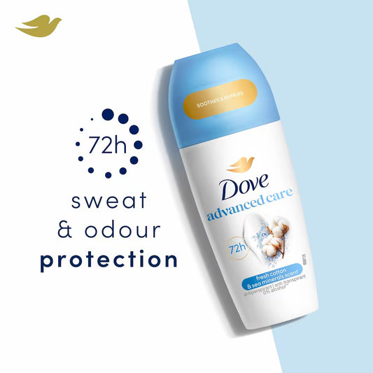 Dove Women Cotton & Sea Minerals 72h Roll-On Antiperspirant Deodorant 50ml