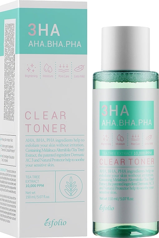 Esfolio 3HA.AHA.BHA.PHA Tea Tree Extract - Clear Toner 150ML
