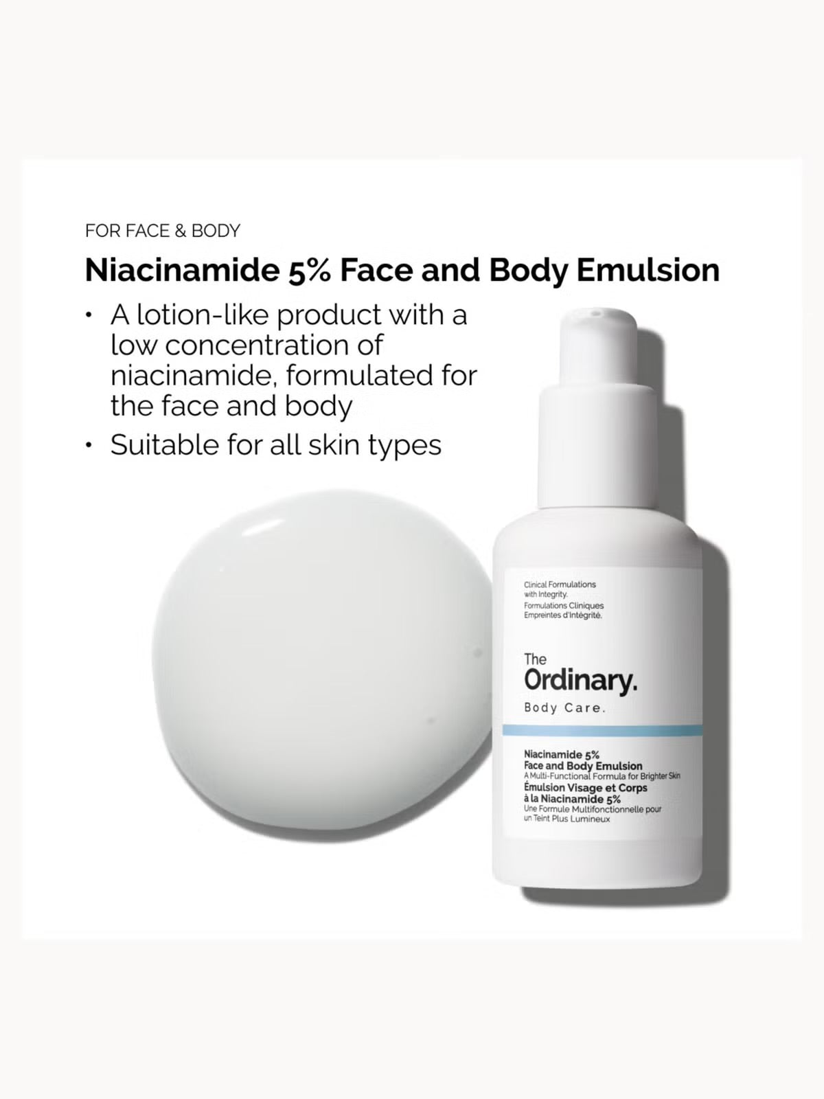 THE ORDINARY NIACINAMIDE 5% FACE AND BODY EMULSION 100ML