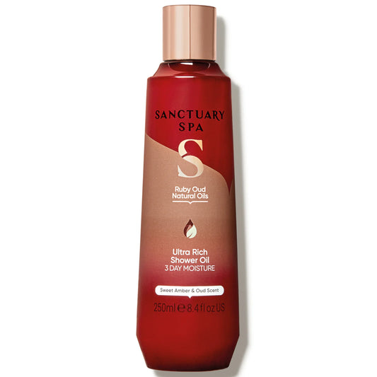 SANCTUARY SPA RUBY OUD NATURAL OILS ULTRA RICH SHOWER OIL 250ML