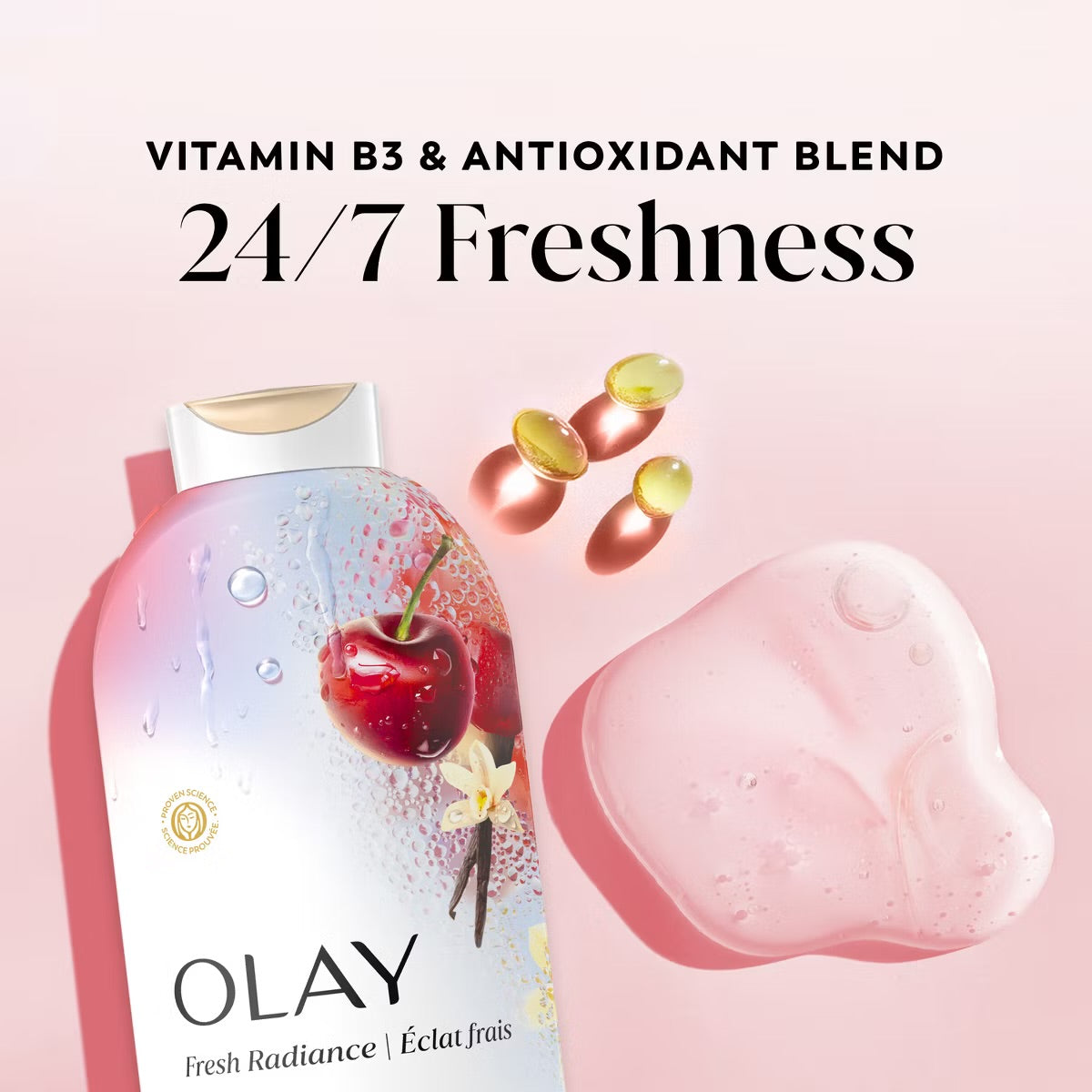 Olay Fresh Radiance Vitamin B3 and Antioxidant Blend Body Wash - Black Cherry and Vanilla - 22 fl oz