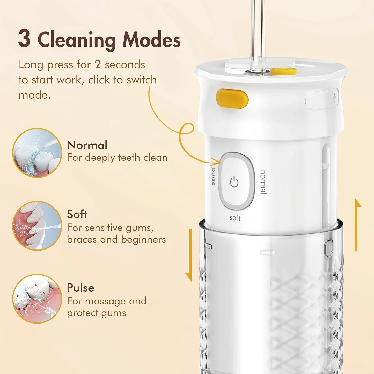 Mini Portable Water Flosser Cordless Teeth Cleaner Irrigator