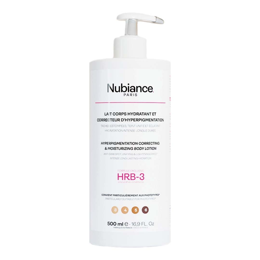 NUBIANCE - Lait Corps Unifiant & Hydratant HRB-3, 500ml - Soin protecteur et Anti-Tache d'hyperpigmentation