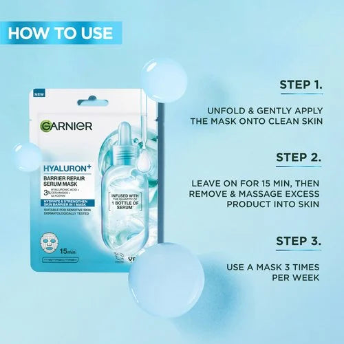 Garnier Hyaluron+ Barrier Repair Serum Mask 28G