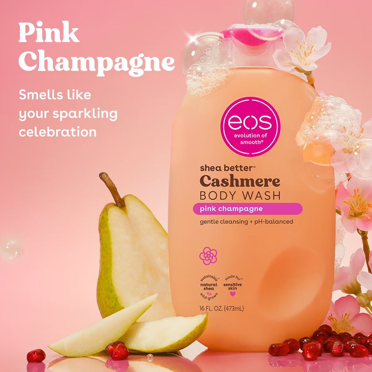 eos Shea Better Cashmere Body Wash - Pink Champagne - 16 fl oz
