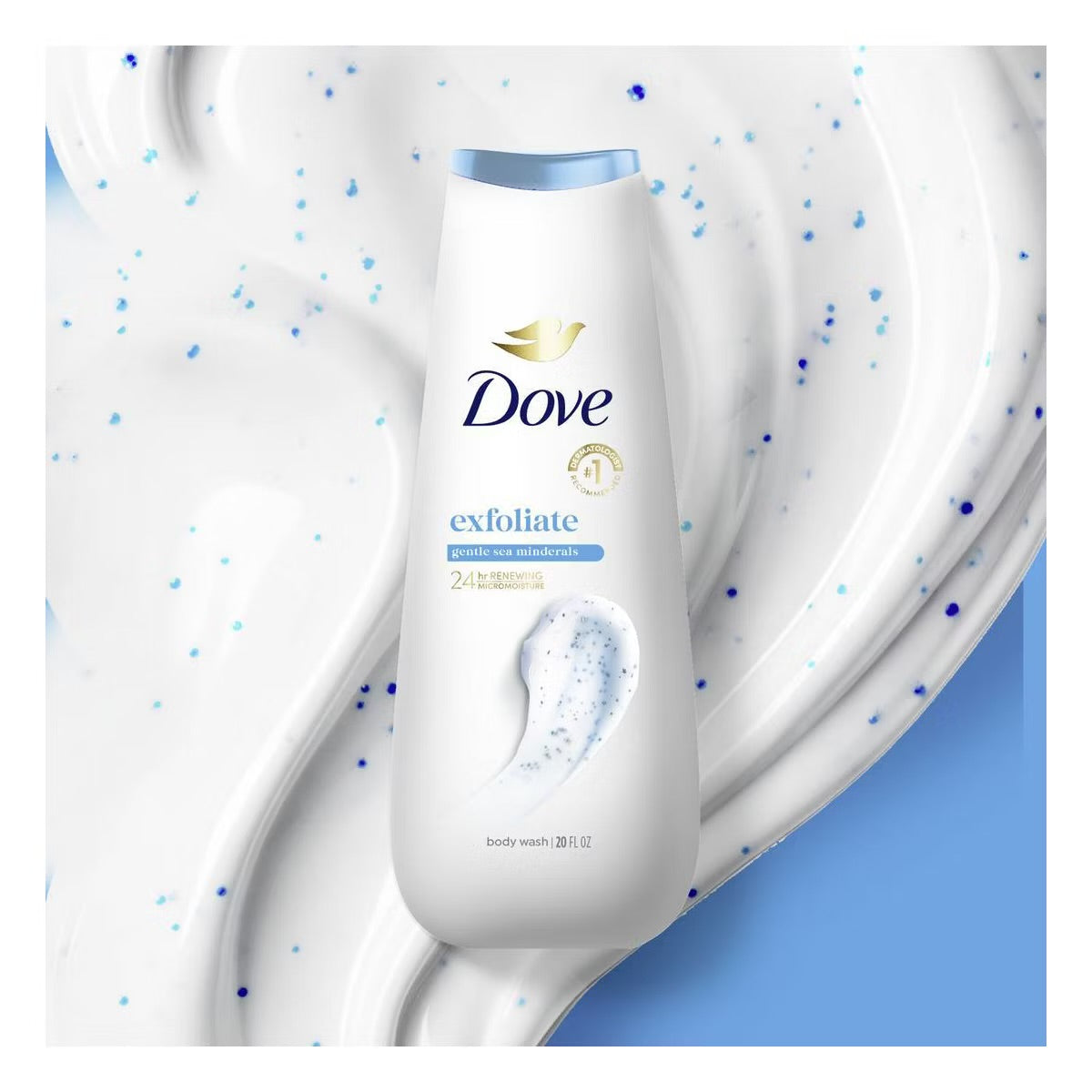 Dove Gentle Exfoliate Body Wash - Sea Minerals 24hr Lotion-Soft Skin - 20 fl oz
