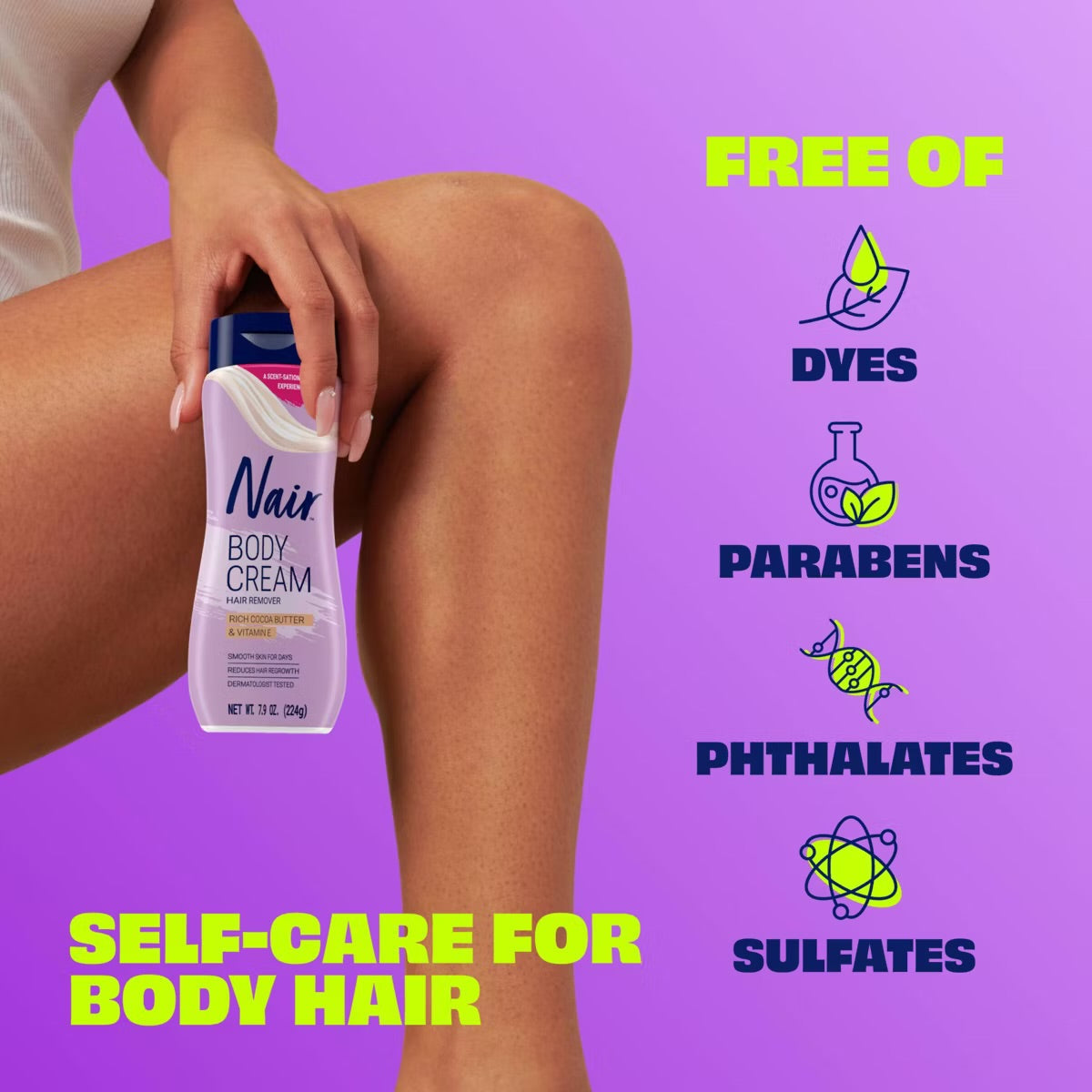 Nair Hair Removal Cream - Cocoa Butter - 7.9oz: Bikini Line, Legs, Arms, Normal Skin