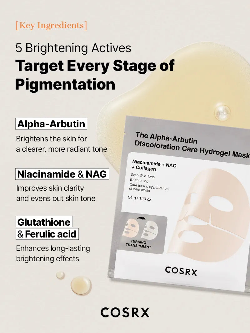 COSRX The Alpha-Arbutin Discoloration Care Hydrogel Mask 1pc