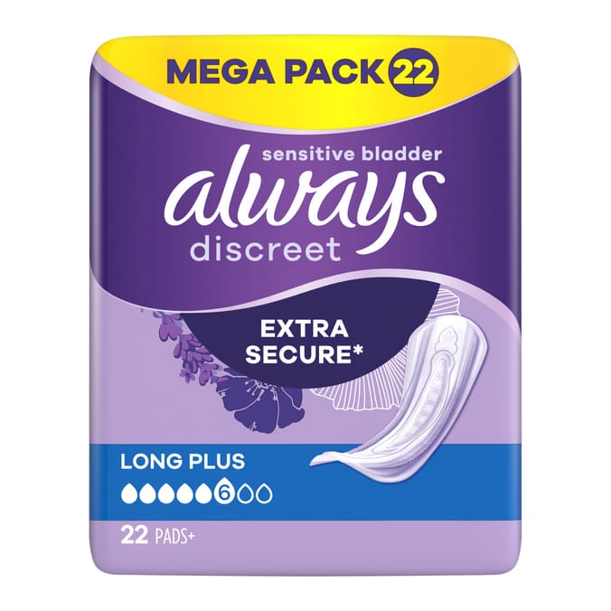 Always Discreet Long Plus Pads, 22 PADS