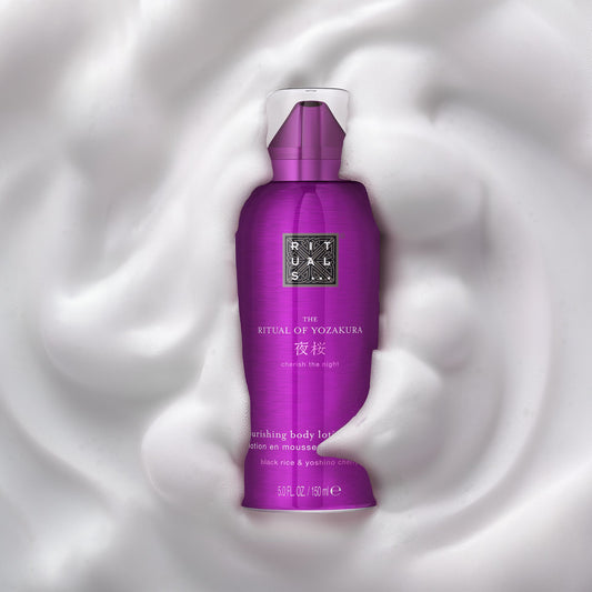 Rituals – The Ritual of Yozakura

Black Rice & Yoshino Cherry Body Lotion Mousse 150ML