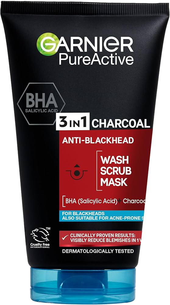 Garnier 3in1 Charcoal Wash Scrub Mask 150ML