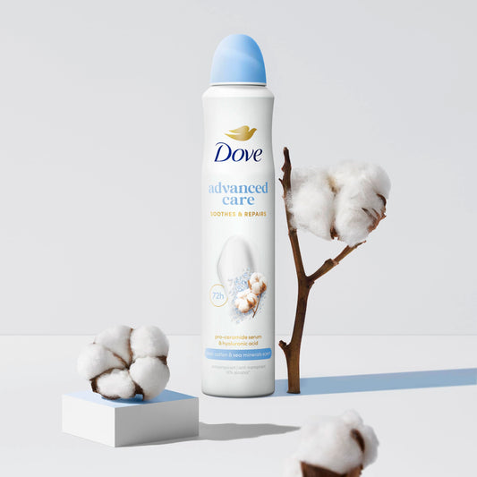 Dove Advanced Care 200ml Fresh Cotton & Sea Minerals Antiperspirant Aerosol Deodorant Spray