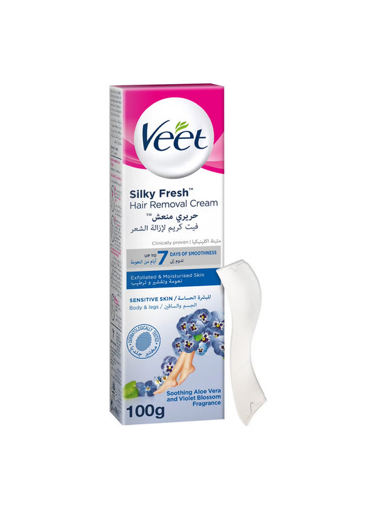 VEET Hair Removal Cream - Silky Fresh 100G, Gentle for Sensitive Skin