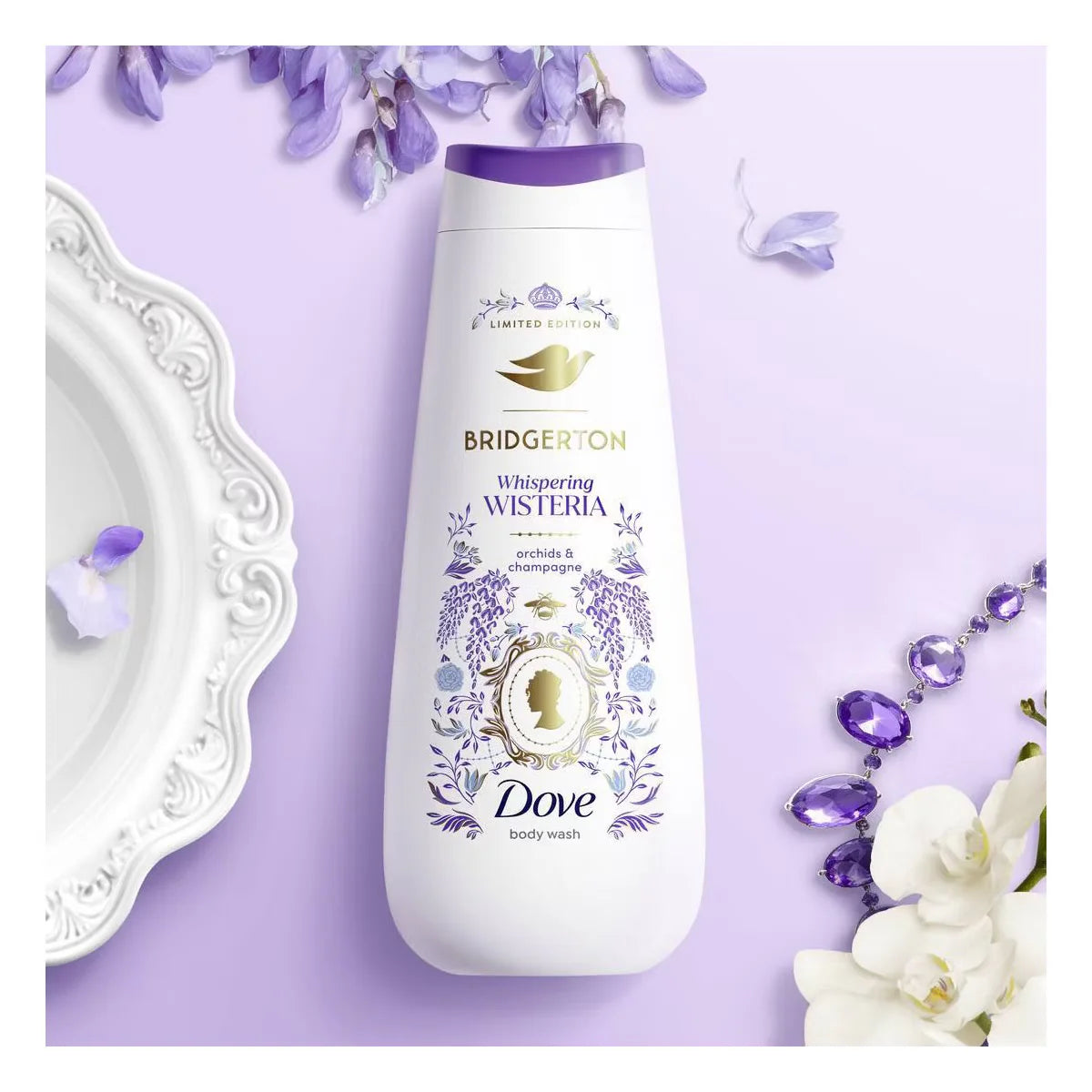 Dove Limited Edition Bridgerton Body Wash - Whispering Wisteria - Orchids & Champagne Scent - 20oz