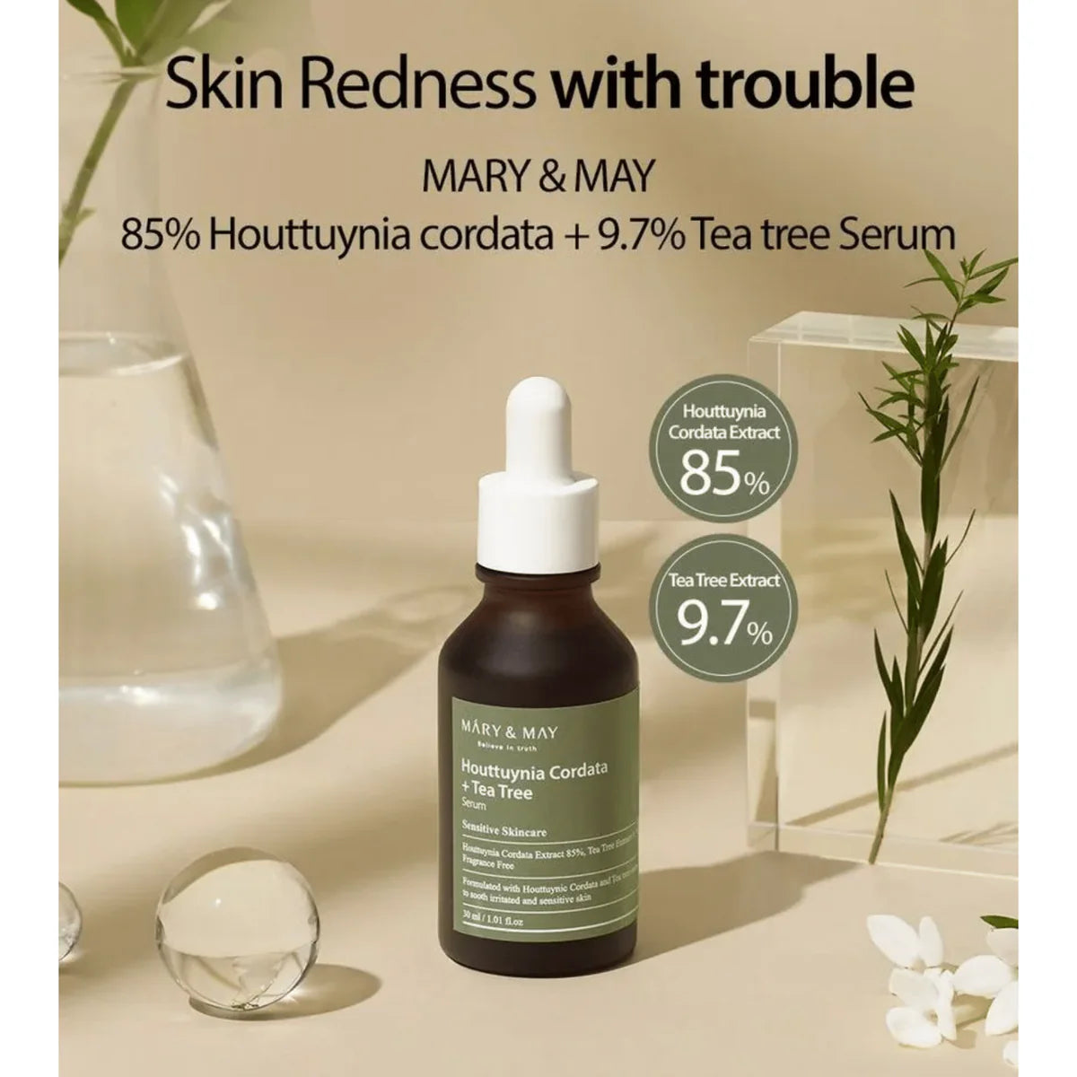 MARY&MAY Houttuynia Cordata +Tea Tree Serum 30ml