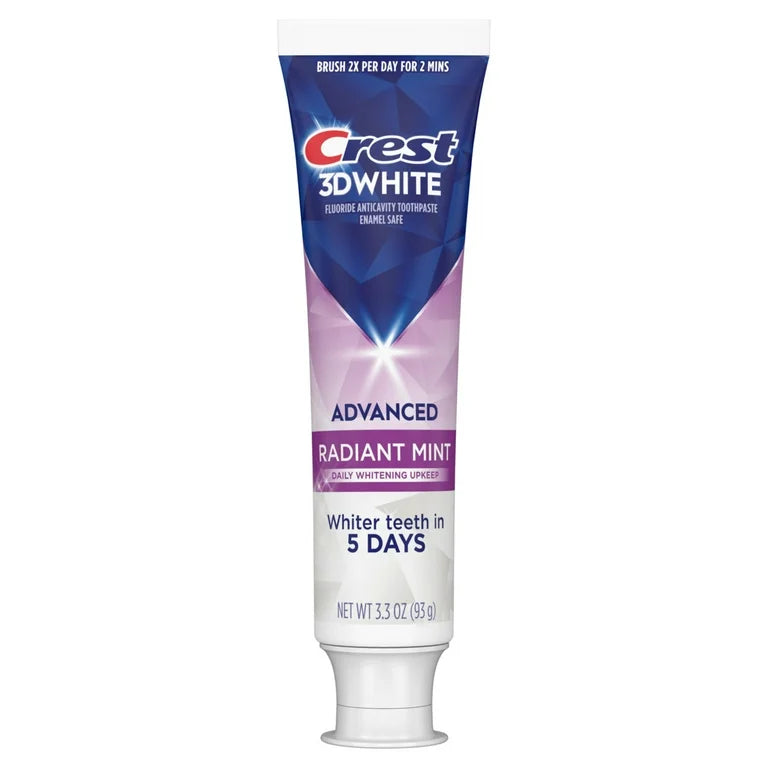 Crest 3D White Advanced Radiant Mint Teeth Whitening Toothpaste - 3.3 oz