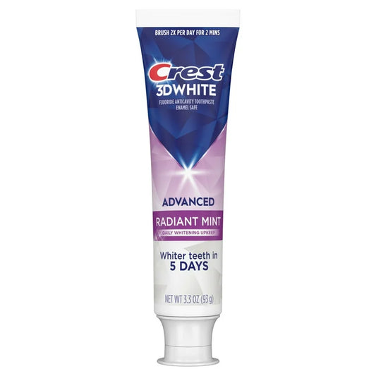 Crest 3D White Advanced Radiant Mint Teeth Whitening Toothpaste - 3.3 oz