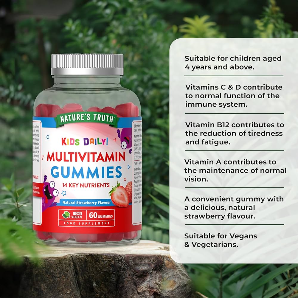 Nature's Truth Kids Multivitamin - 60 Vegan Gummies - Strawberry Flavour