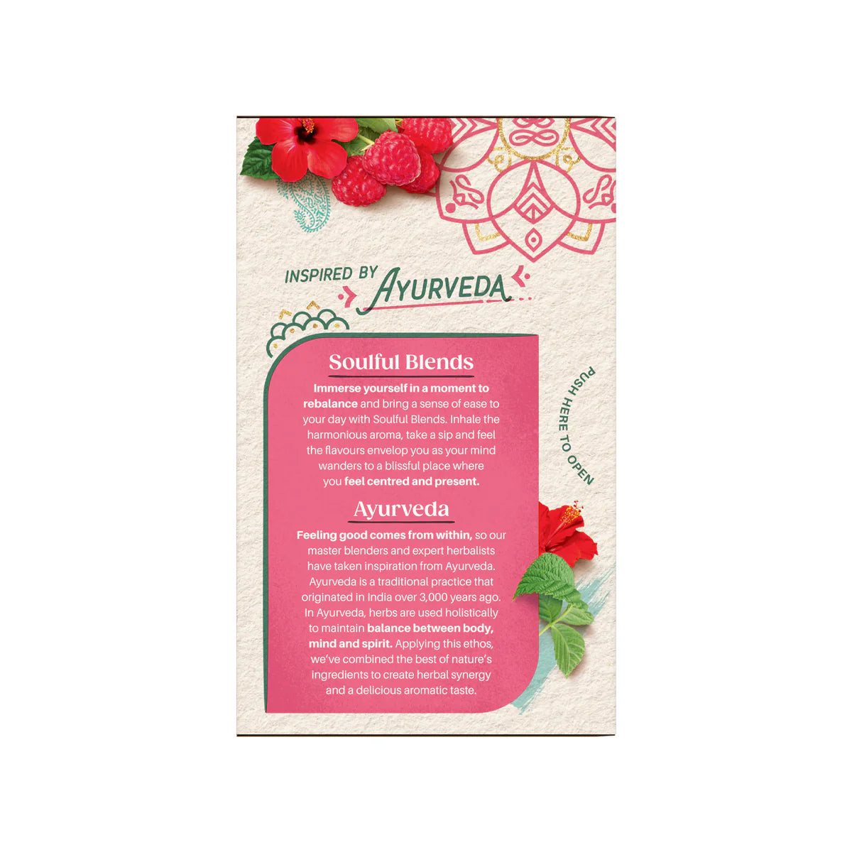Twinings Soulful Blends Pause Inspired by Ayurveda - Refreshing Raspberry & Hibiscus Herbal Tea Infusion with Blackberry Leaves - 20 x Biodegradable Tea Bags