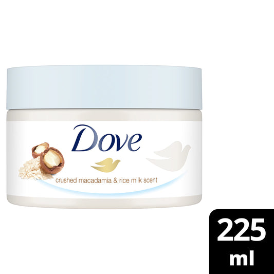 Dove Exfoliating Body Scrub - Crushed Macadamia & Rice Milk Scent 225ML