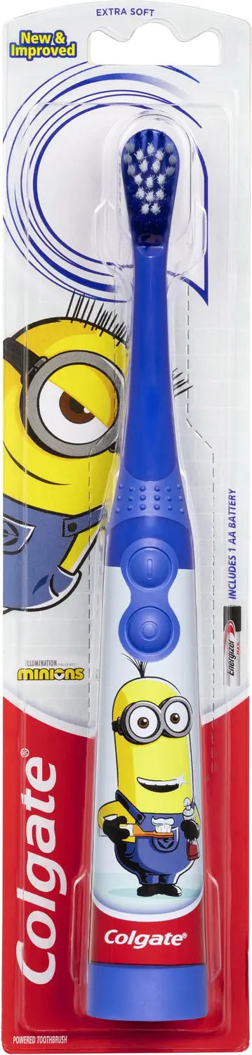 Colgate - Kids Minions Battery Powered Electric Toothbrush- Blue- Includes 1 AA Battery