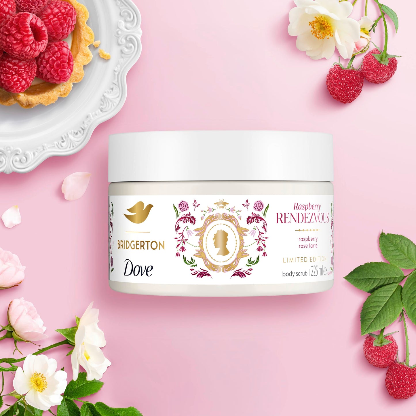 Dove Bridgerton Raspberry Rendezvous Body Scrub 225ml