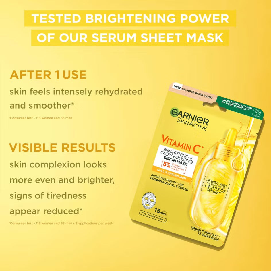 GARNIER SKINACTIVE MOISTURE BOMB VITAMIN C SHEET MASK 28G