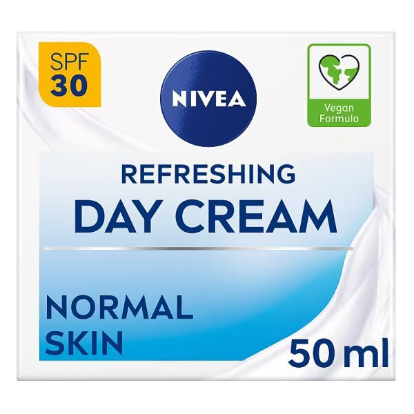 NIVEA Refreshing Day Cream 24h Moisture with Vitamin E for Normal Skin SPF30 50ML