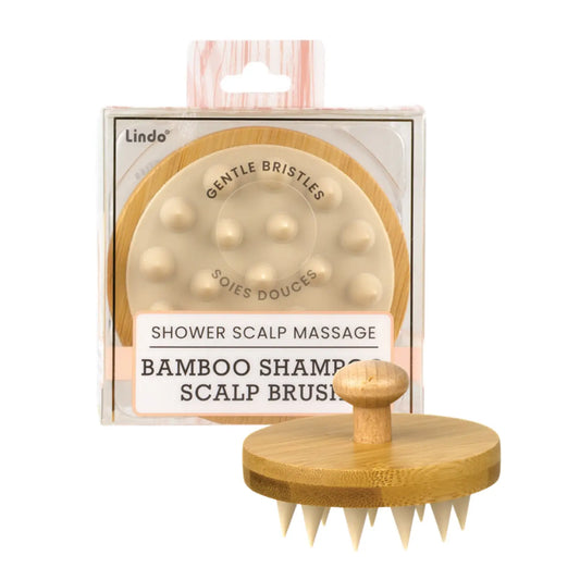 Lindo Bamboo Shampoo Scalp Brush - Shower Scalp Massage