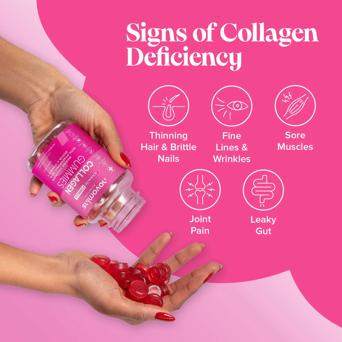 Collagen Gummies - Supports Skin & Hair - 60 Gummies
1 Month Supply