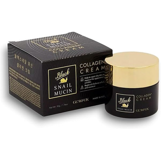 Glamfox Black Snail Mucin Collagen Cream 50G
