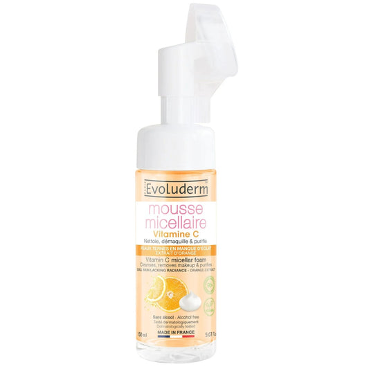 EVOLUDERM Micellar Foam with Integrated Brush with Vitamin C 150ML