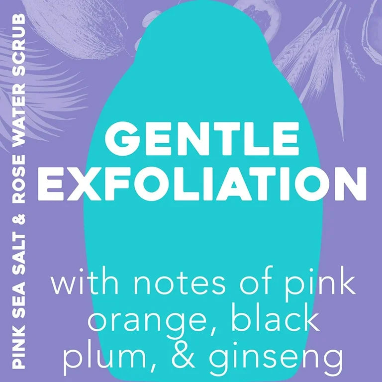OGX Sensitive+ Rose Water & Pink Sea Salt Body Scrub, 19.5 fl. oz