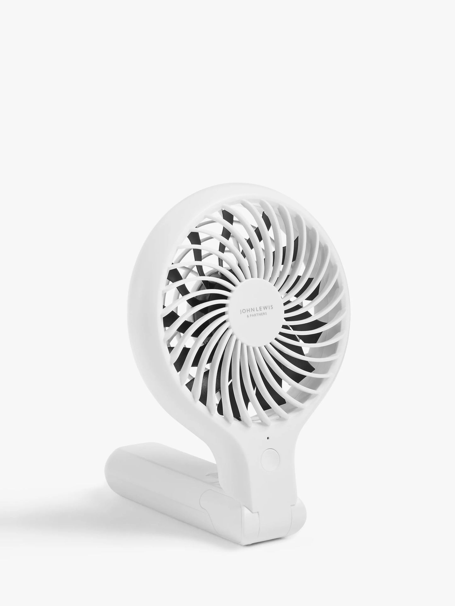 John Lewis Handheld & Foldable Desk Fan, 4 inch, White