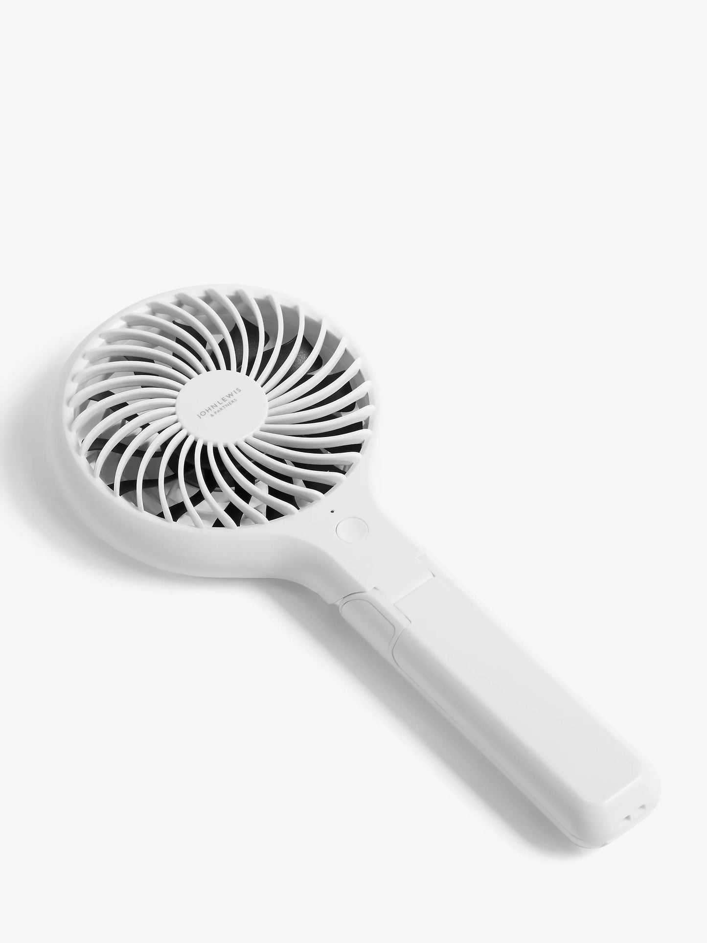 John Lewis Handheld & Foldable Desk Fan, 4 inch, White