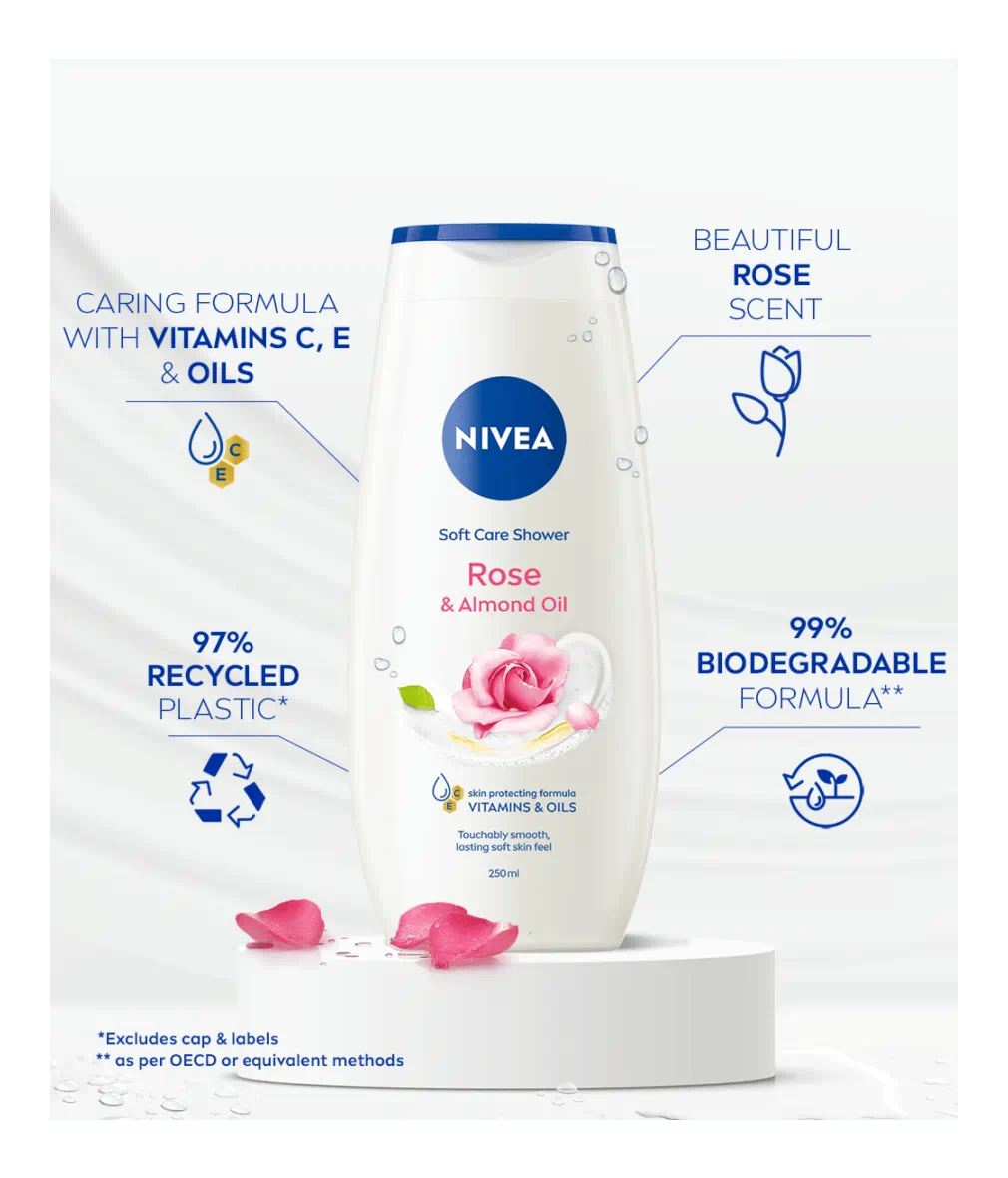 NIVEA Rose & Almond Oil Shower Cream 500ML