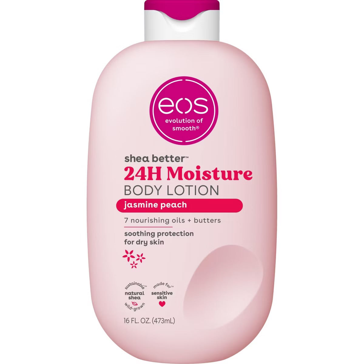 eos Jasmine Peach Body Lotion - 16oz: Moisturizing, Soothing, Nourishing, Hypoallergenic