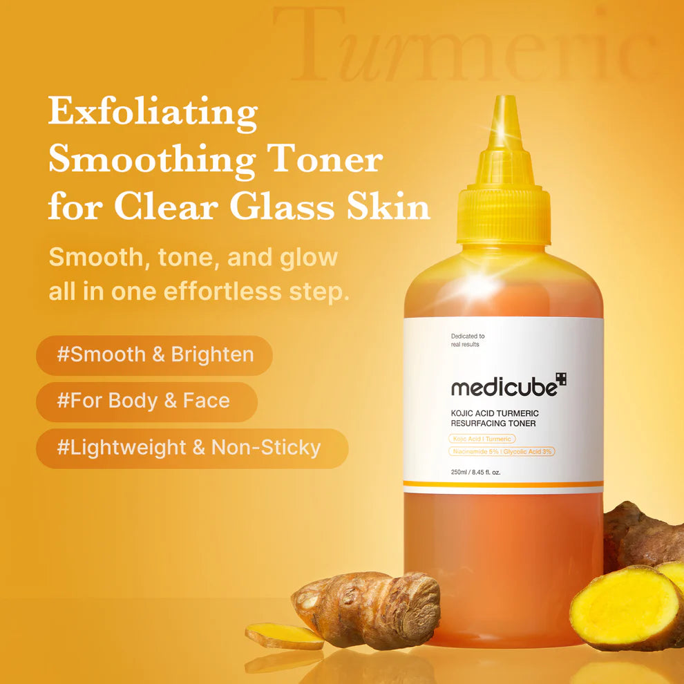 Medicube Kojic Acid Turmeric Smoothing Toner for Face & Body -
250ML